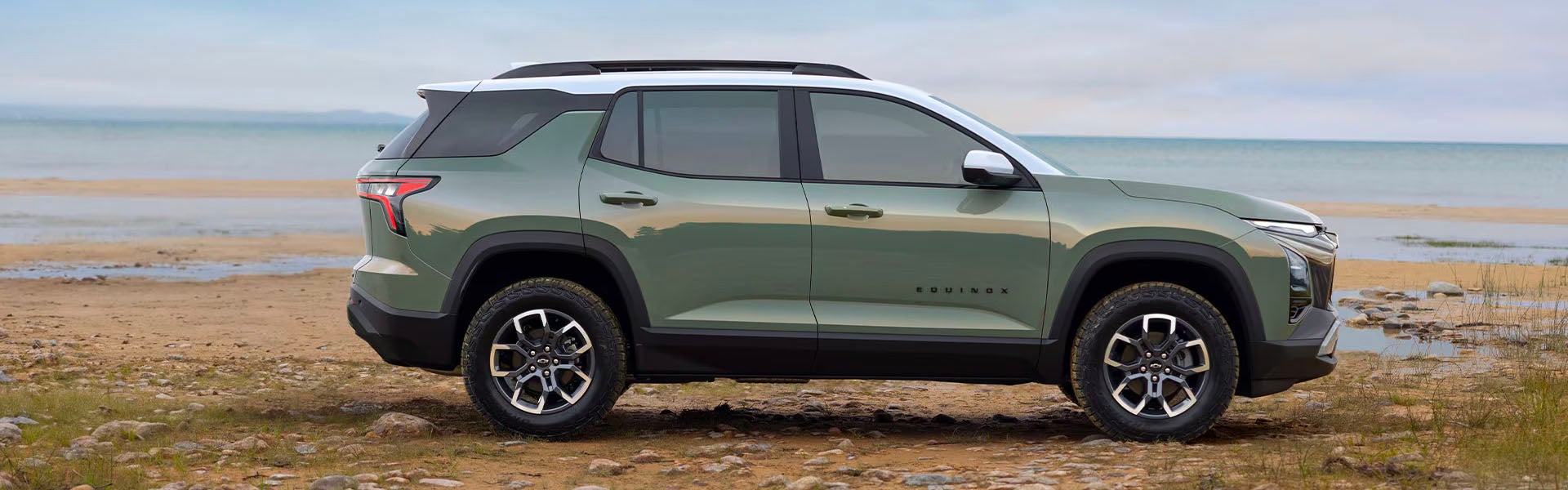 Green Chevy Equinox Standing Near river