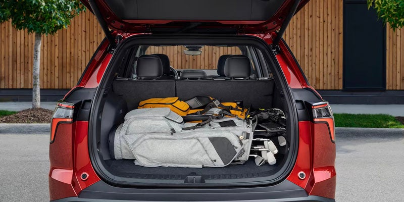 Boot space of Red Chevy Equinox