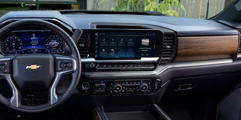 Dashboard and safety features of Silverado